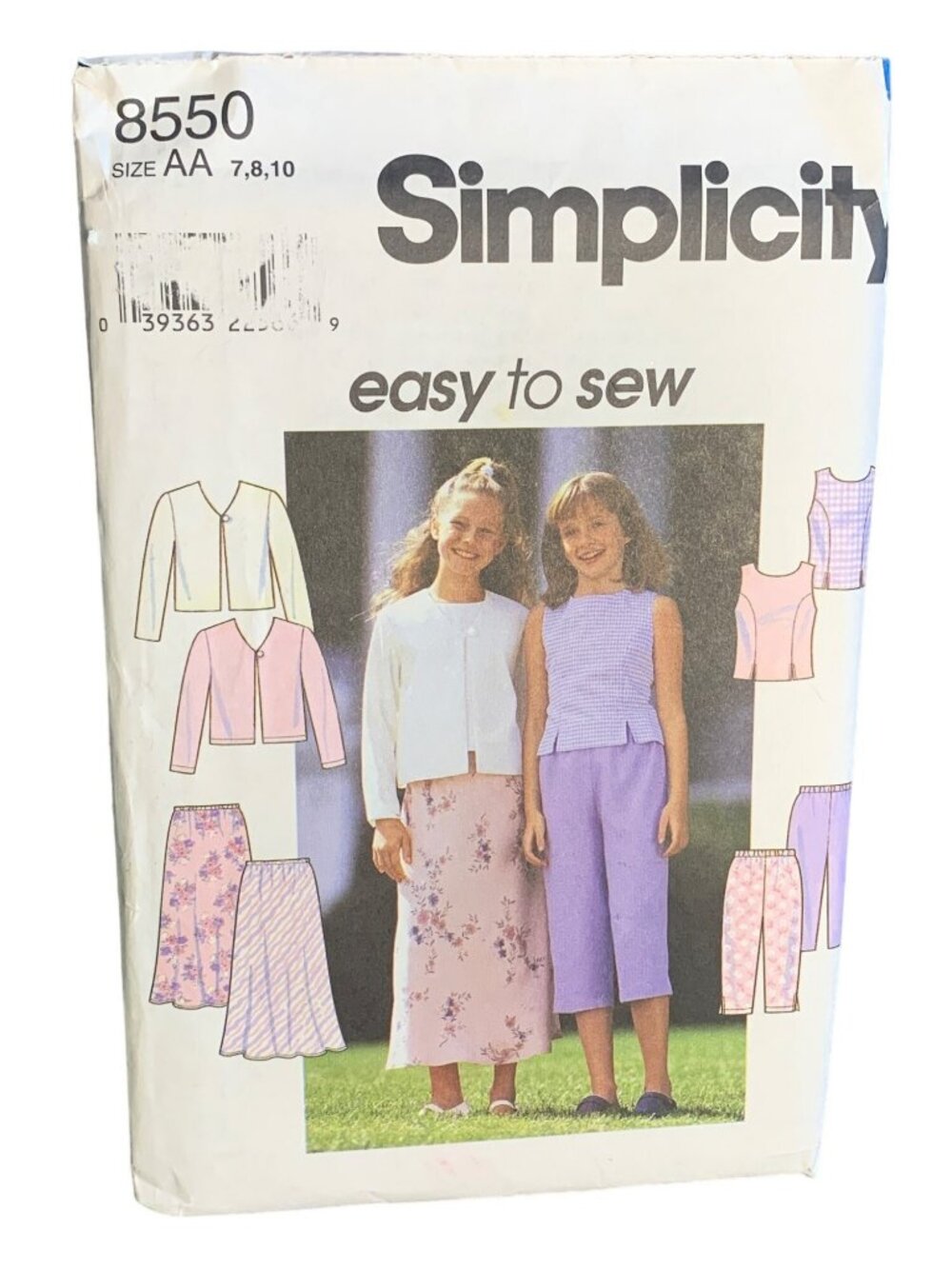 Simplicity Girls Top Jacket Pants Skirt Sewing Pattern Size 7 8 10 8550 Uncut
